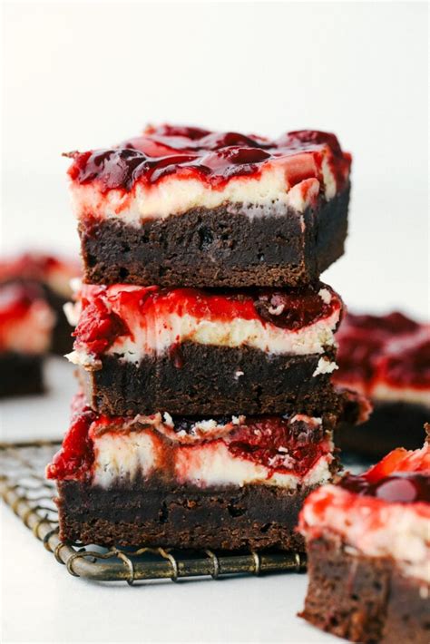 brownies with cream cheese and cherries